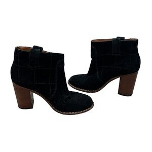 Marc By Marc Jacobs Black Suede Heeled Ankle Boots Size 36 Women’s